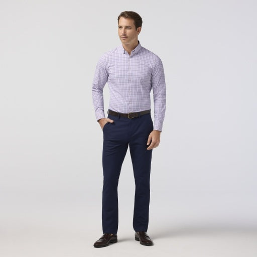 Mizzen + Main Leeward Trim Fit Sport Shirt in Pink Salt Wyatt Plaid