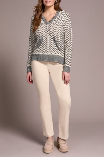 Womens Tribal Hooded Sweater in Charcoal