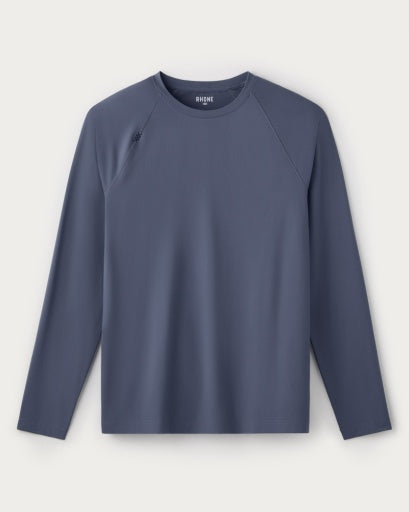 Rhone Mens Reign Long Sleeve Shirt in Shale Blue