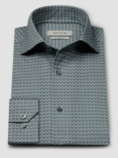 Bugatchi Devon Geometric OoohCotton Sport Shirt in Avocado