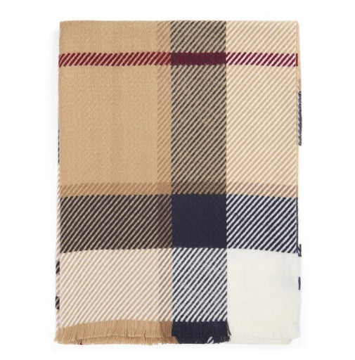 Womens Barbour Blair Twill Scarf in Hessian Tartan