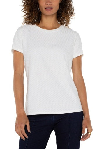 Womens Liverpool Short Sleeve Crew Neck Tee With Rib Trim