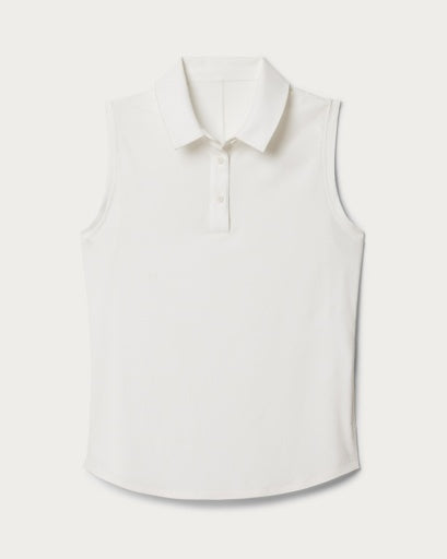 Womens Rhone Course to Court Sleeveless Polo in Snow White