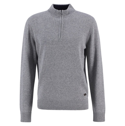 Barbour Mens Kelson Half Zip Sweater in Grey Marl