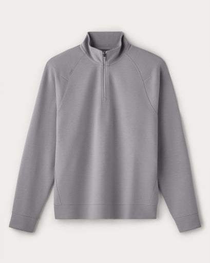 Rhone Mens Dreamstate Quarter Zip in Steel Grey