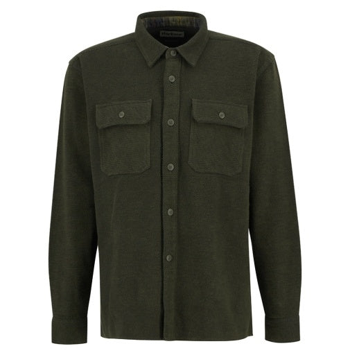 Barbour Mens Baystone Relaxed Long Sleeve Sportshirt in Olive