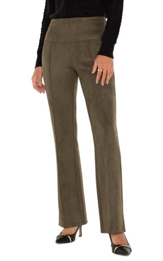 Womens Liverpool Olive Pearl Sueded Pull-On Pant