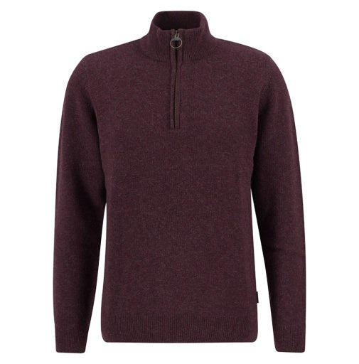 Barbour Mens Holden Half Zip Sweater in Ruby Marl