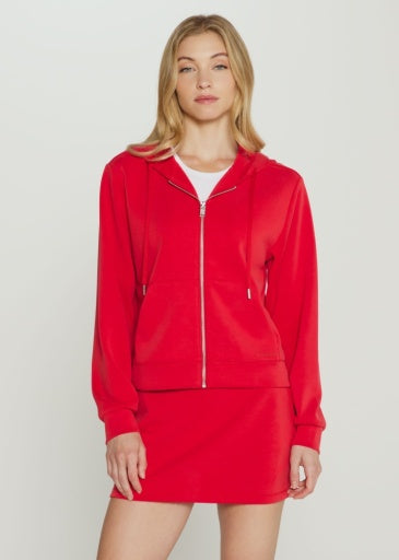 Womens 7 Diamonds Rev Full Zip Hoodie in Ruby Red