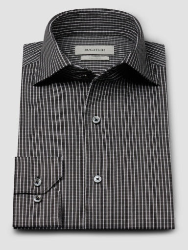 Bugatchi Devon Plaid OoohCotton Sport Shirt in Black