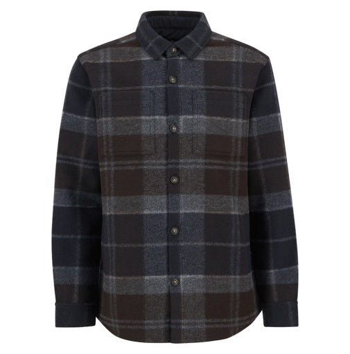 Barbour Mens Chapter Check Overshirt in Midnight Oak Tartan