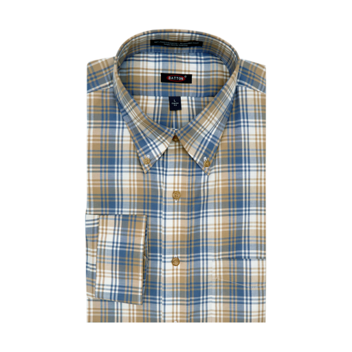 Hornor & Harrison Jax Button Down Sport Shirt in Blue Plaid