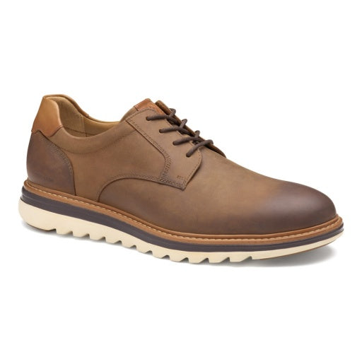 Johnston & Murphy Braxton Plain Toe in Brown Oiled Full Grain