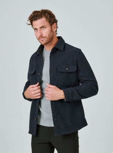 7 Diamonds Generation Melange Shacket in Navy