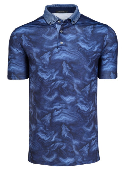 Greyson Smoke in the Den Polo in Maltese Blue