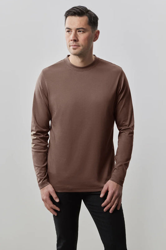 Robert Barakett High Crew Neck Long Sleeve Tee in Pottery