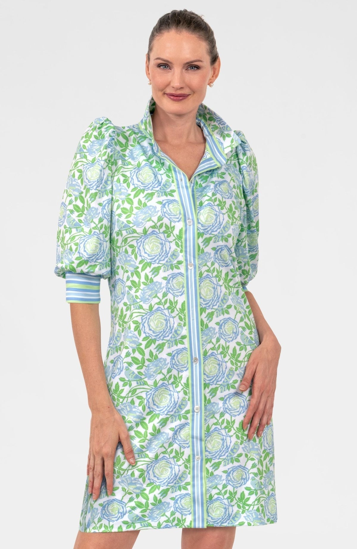 Womens Gretchen Scott Swagger Dress in Kelly/Peri Smell the Roses