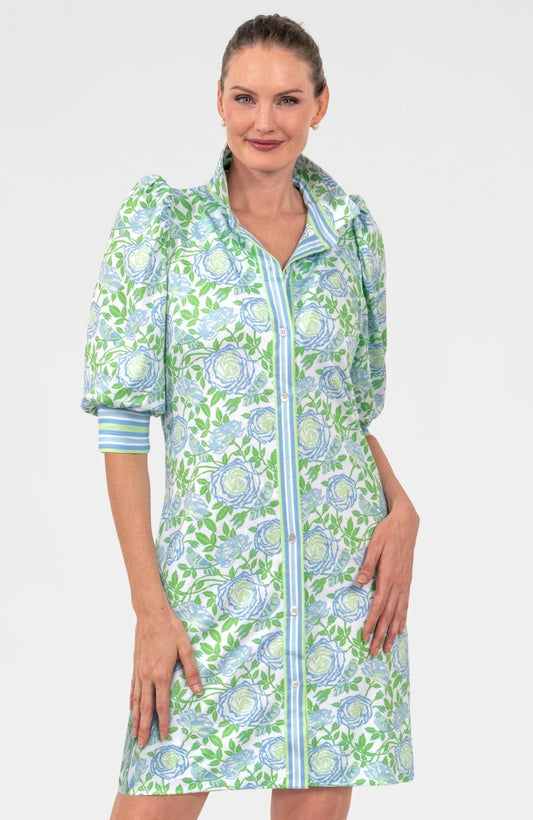 Womens Gretchen Scott Swagger Dress in Kelly/Peri Smell the Roses