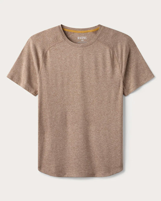 Rhone Mens Atmosphere Tee in Savannah Tan/Chocolate Chip