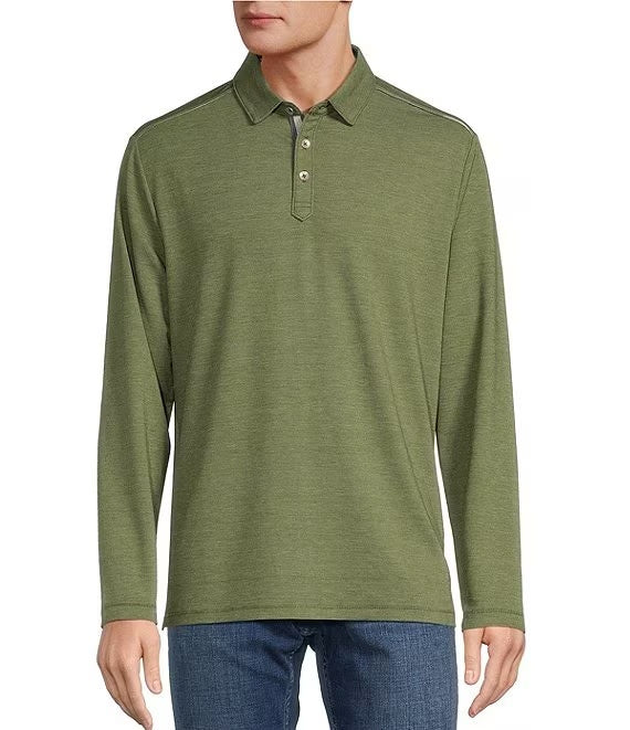 Tommy Bahama Coasta Vera Long Sleeve Polo in Tea Leaf