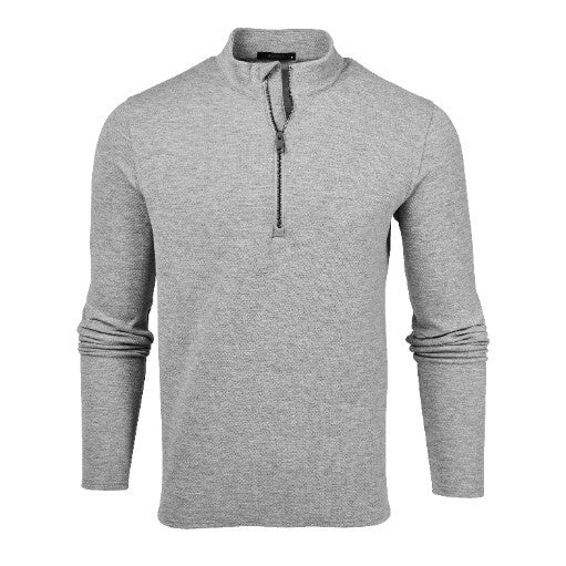 Greyson Troy Quarter Zip in Medium Grey