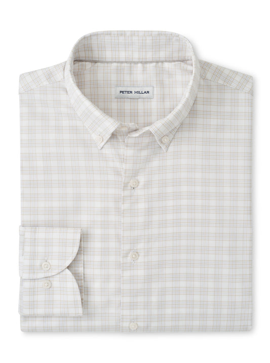 Peter Millar Douglas Crown Lite Cotton-Stretch Sport Shirt in Truffle