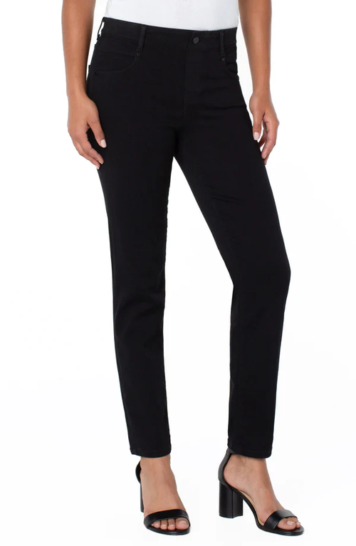 Womens Liverpool Gia Glider Slim Fit Jean in Overdye Black
