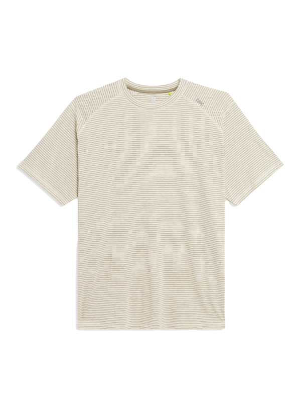 TASC Mens Carrollton Performance Crewneck SS Tee in Mineral/Cactus Stripe