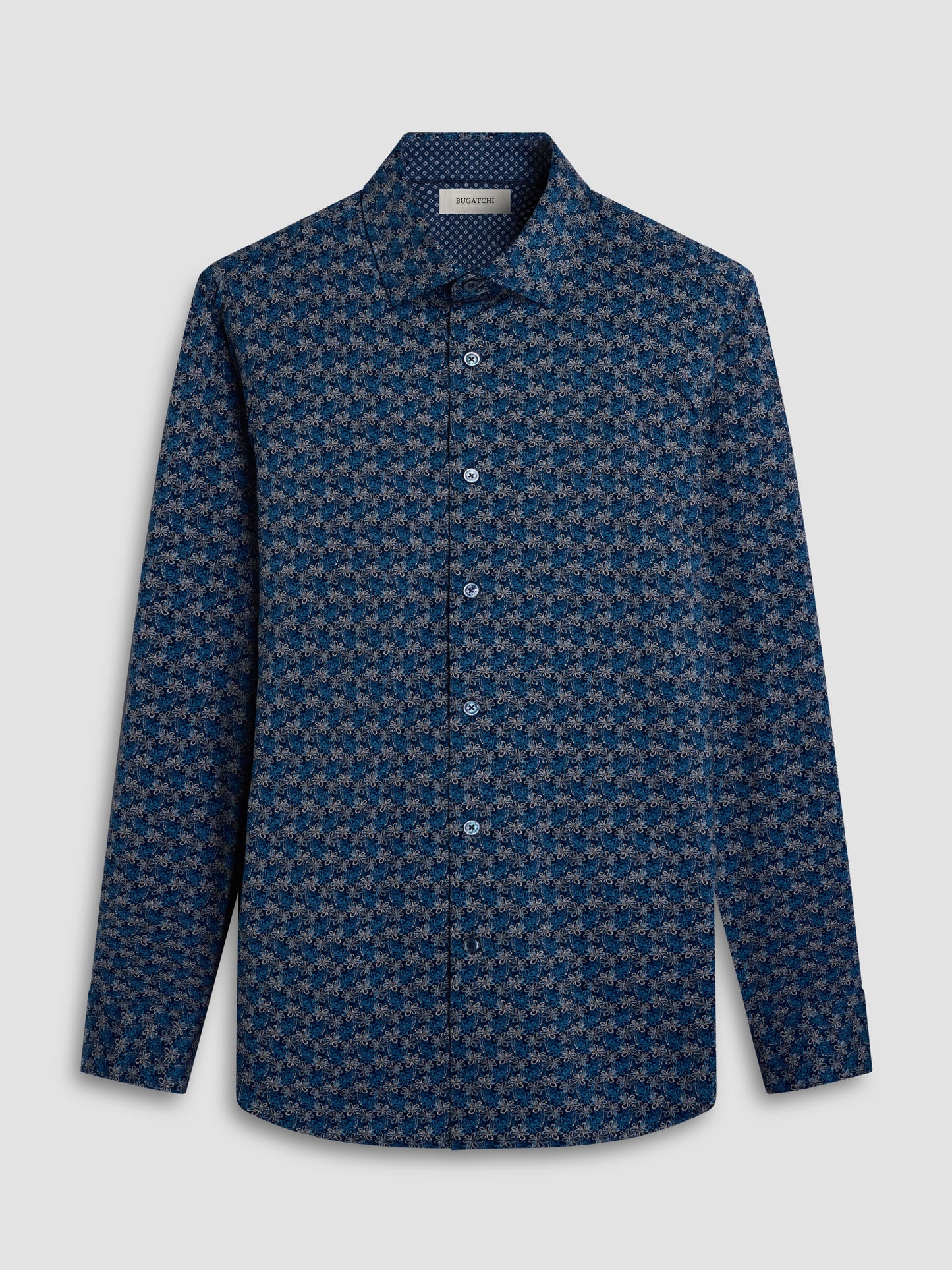 Bugatchi Jimmy Double Sided Abstract OoohCotton Sport Shirt in Peacock