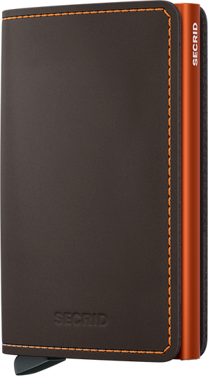 Secrid Slim Wallet in Matte Truffle/Orange