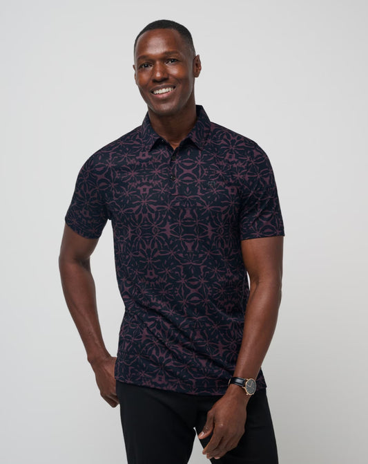 Travis Mathew Vine City Polo in Plum