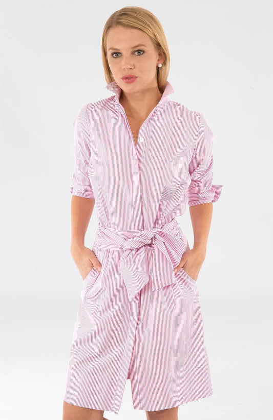 Womens Gretchen Scott Breezy Blouson Dress in Pink Stripe