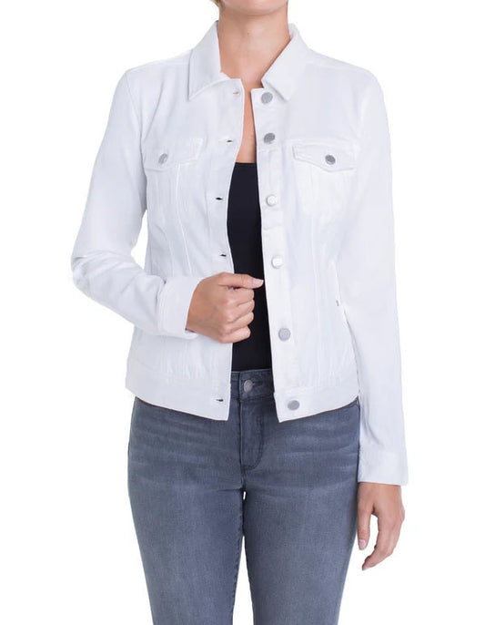 Womens Liverpool Classic Jean Jacket in White