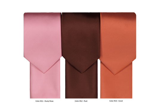 FX Fusion Solid Color Wedding Tie & Pocket Square Set in Dusty Rose-Regular Length
