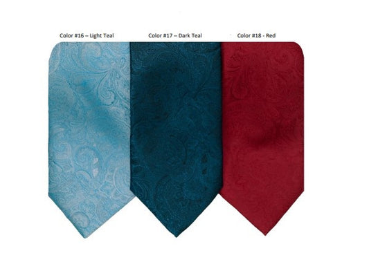 Jon Randall Tonal Paisley Silk Wedding Tie in Red-Regular Length