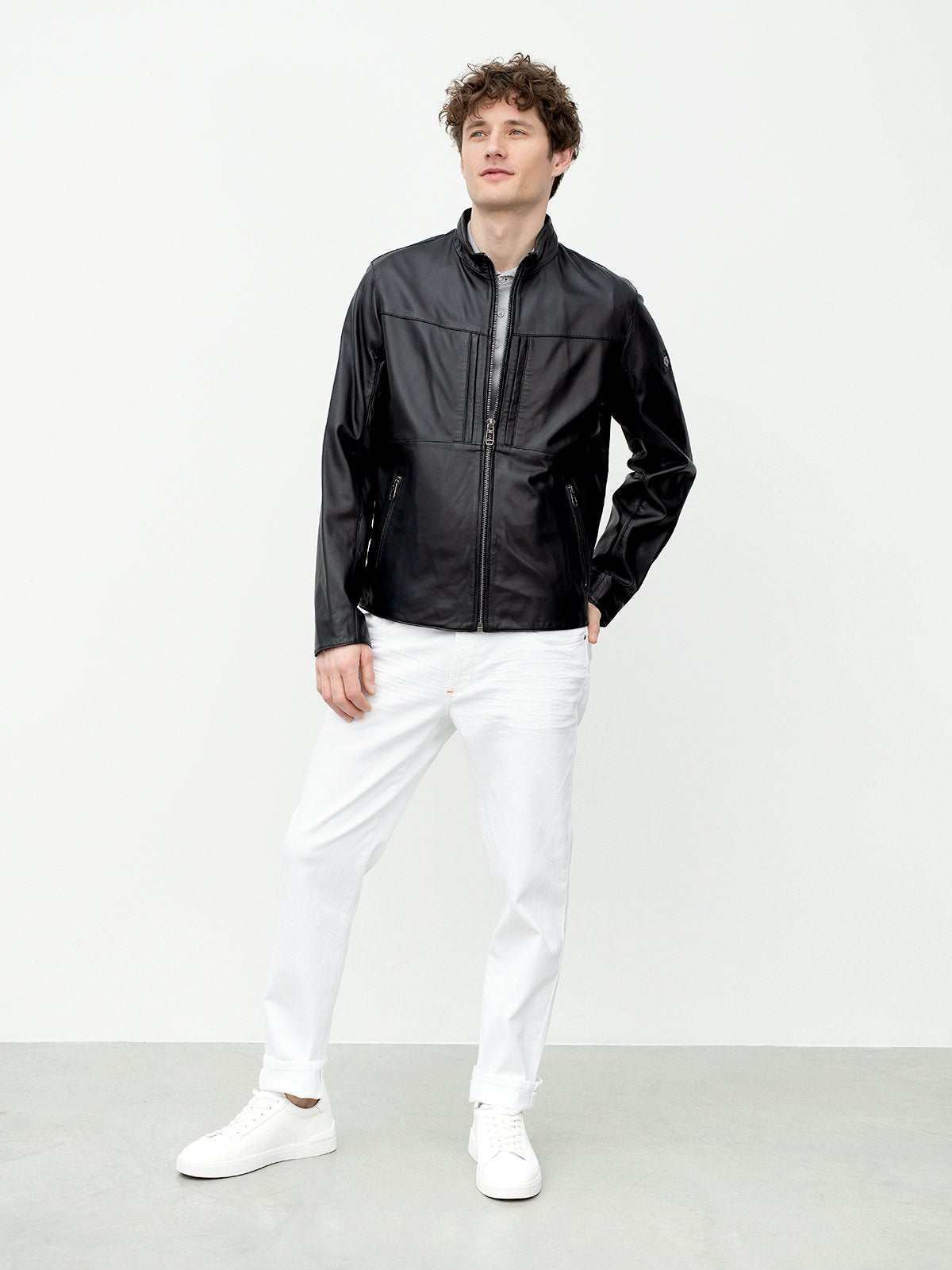 Milestone Everest Leather Jacket in Black