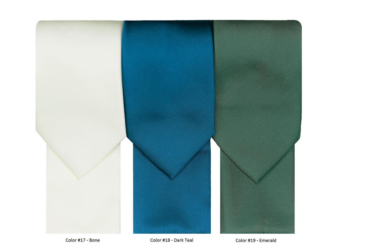 FX Fusion Solid Color Wedding Tie & Pocket Square Set in Bone-Regular Length