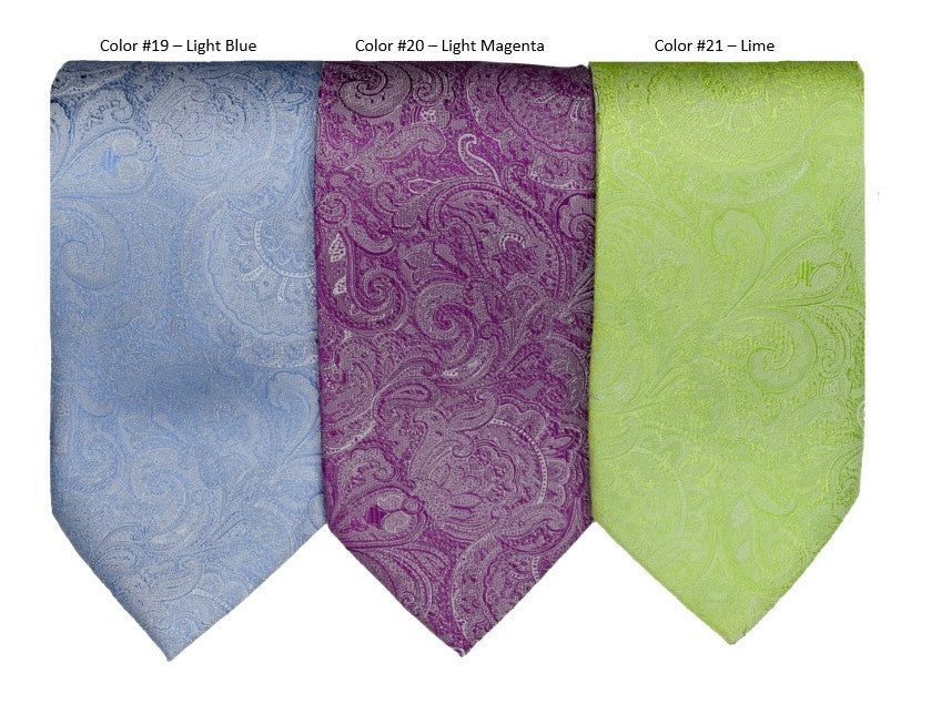 Jon Randall Tonal Paisley Silk Wedding Tie in Lime-Regular Length