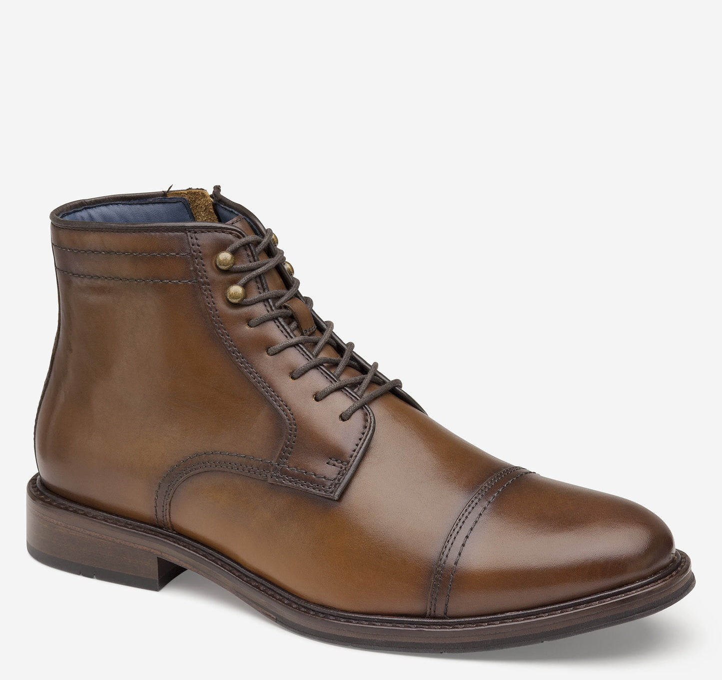 Johnston & Murphy XC Flex Raleigh Cap Toe Zip Boot in Tan Full Grain