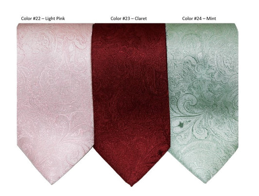 Jon Randall Tonal Paisley Silk Wedding Tie in Mint-Regular Length