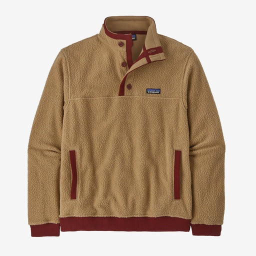 Patagonia Mens Shearling Button Pullover in Grayling Brown