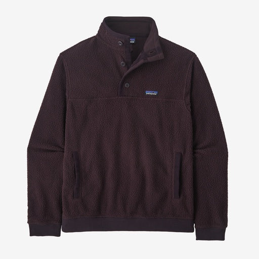 Patagonia Mens Shearling Button Pullover in Obsidian Plum
