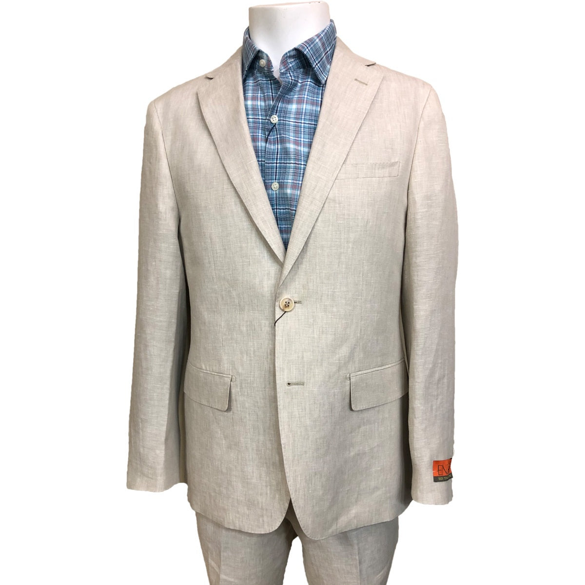 ENZO 2 Piece Linen Suit in Natural
