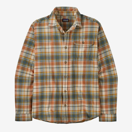 Patagonia Mens L/S Cotton in Conversion LW Fjord Flannel Shirt in Lavas: Fertile Brown