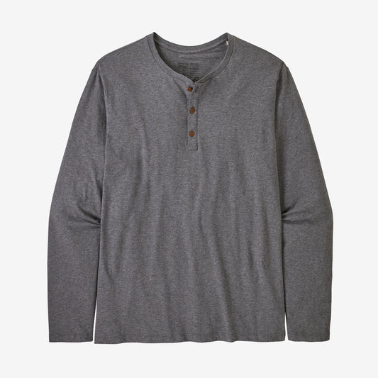 Patagonia Mens Regenerative Organic Certified Cotton LW Henley in Noble Grey