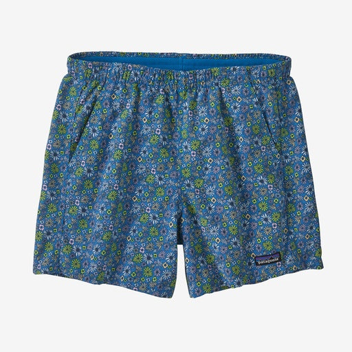 Womens Patagonia Baggies Shorts with 5 inch Inseam in Floral Fun: Vessel Blue