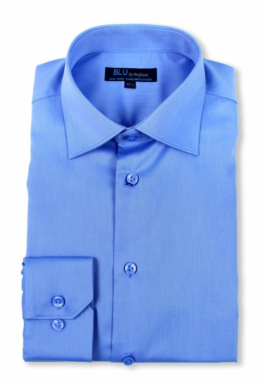 BLU Miami Slim Fit Non-Iron Dress Shirt in Powder Blue