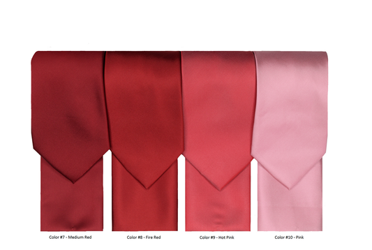 FX Fusion Solid Color Wedding Tie & Pocket Square Set in Medium Red-Regular Length