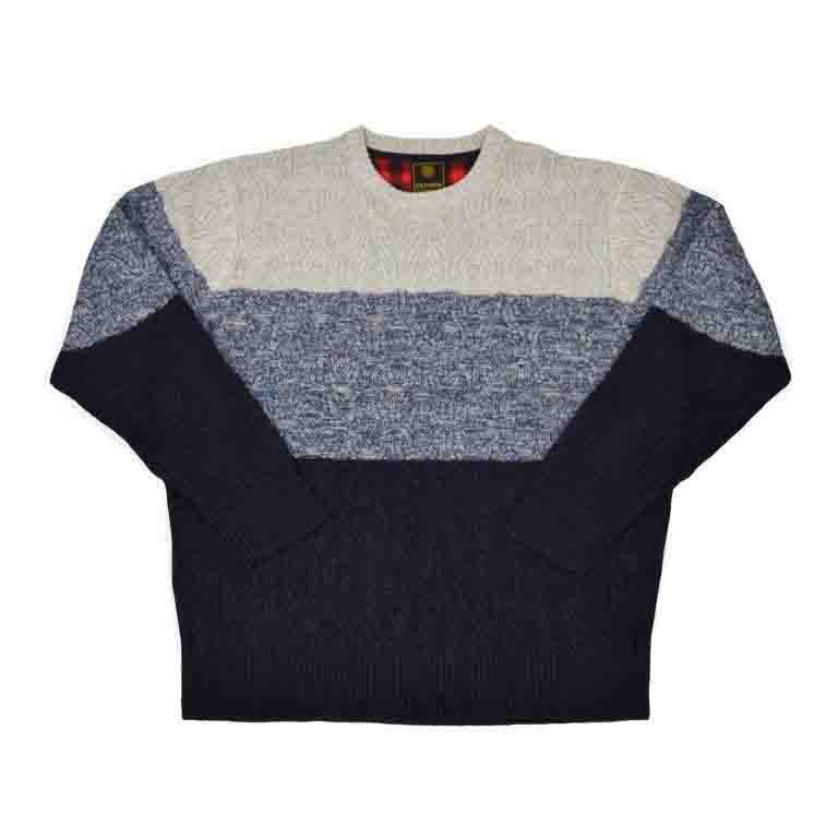 F/X Fusion Ombre Textured Crewneck Sweater in Navy