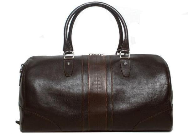 Martin Dingman Rudyard Polocrosse Tumbled Saddle Leather Duffel Bag in Dark Brown